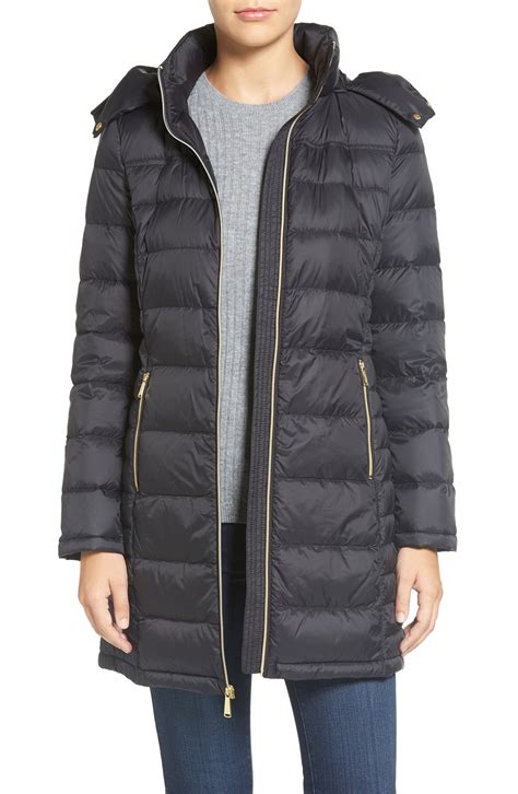 quilted nylon down coat michael kors|Michael Kors packable down coat.